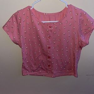 Pink shirt with flowers